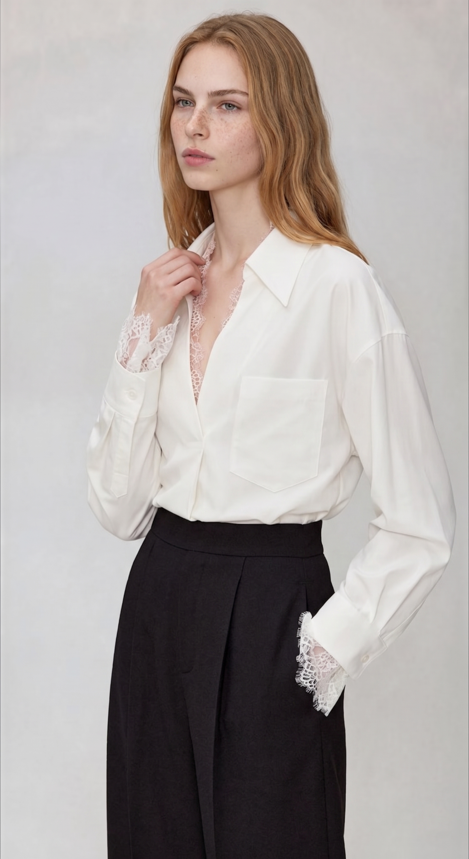 Emmie Lace V Neck Shirt