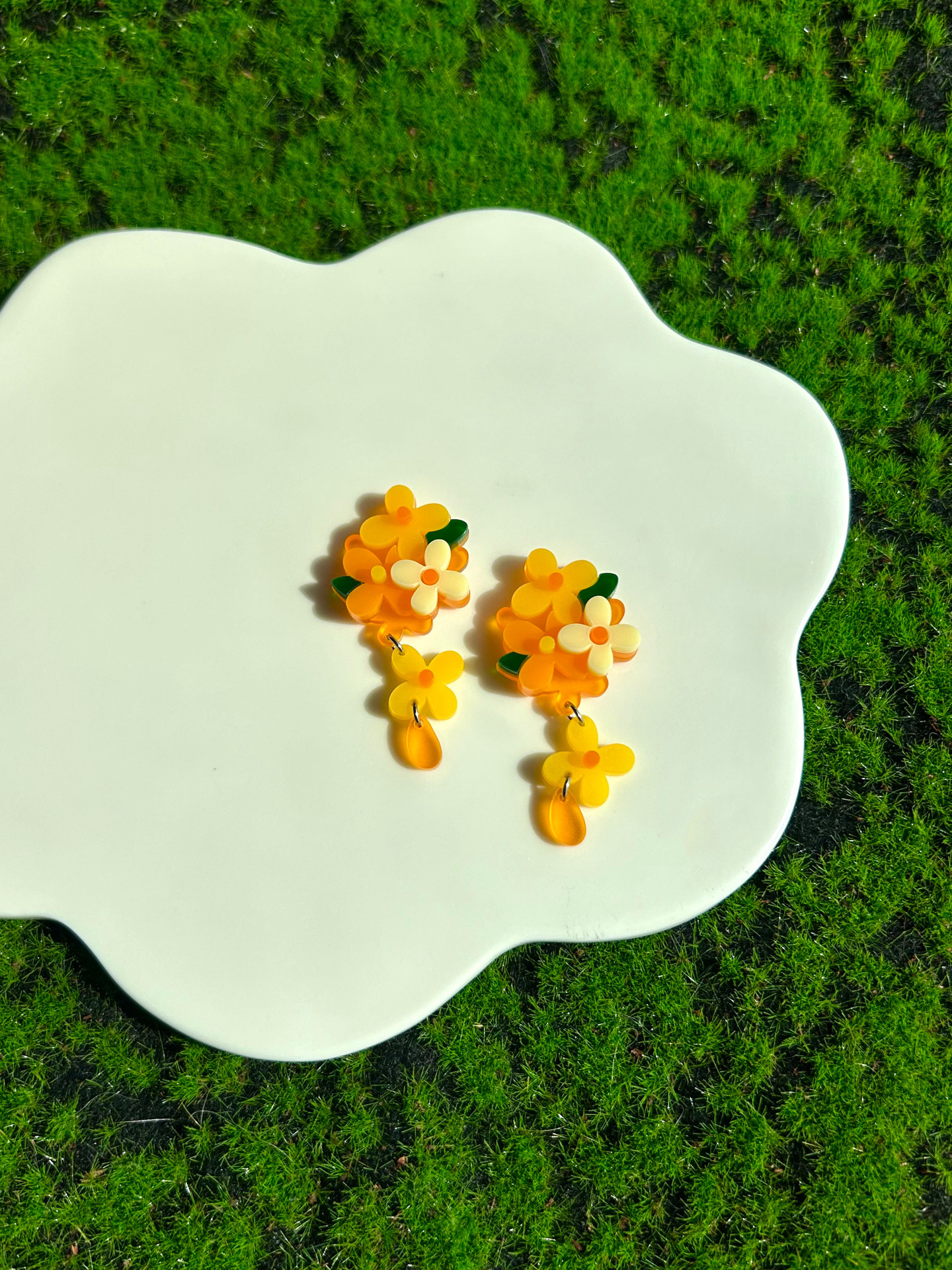 Yannise Acrylic Handmade Multi-Layer Osmanthus Earrings