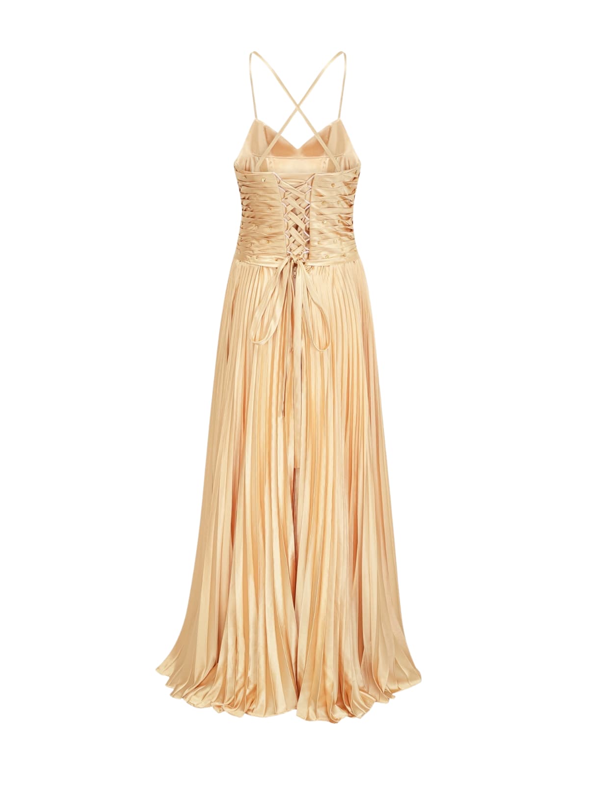 Dainius Spaghetti Twisted Pleated Maxi Dress