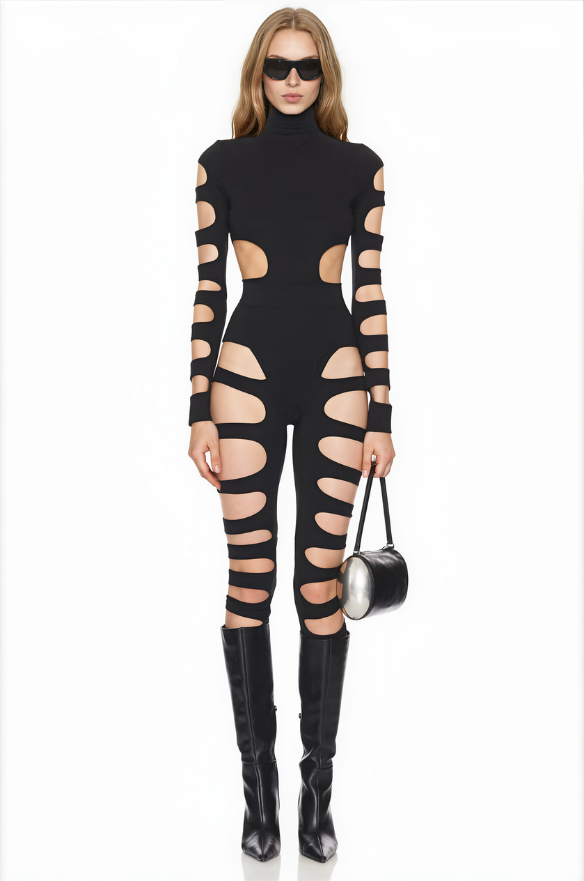 Caelia Long Sleeve Cutout Pants Set