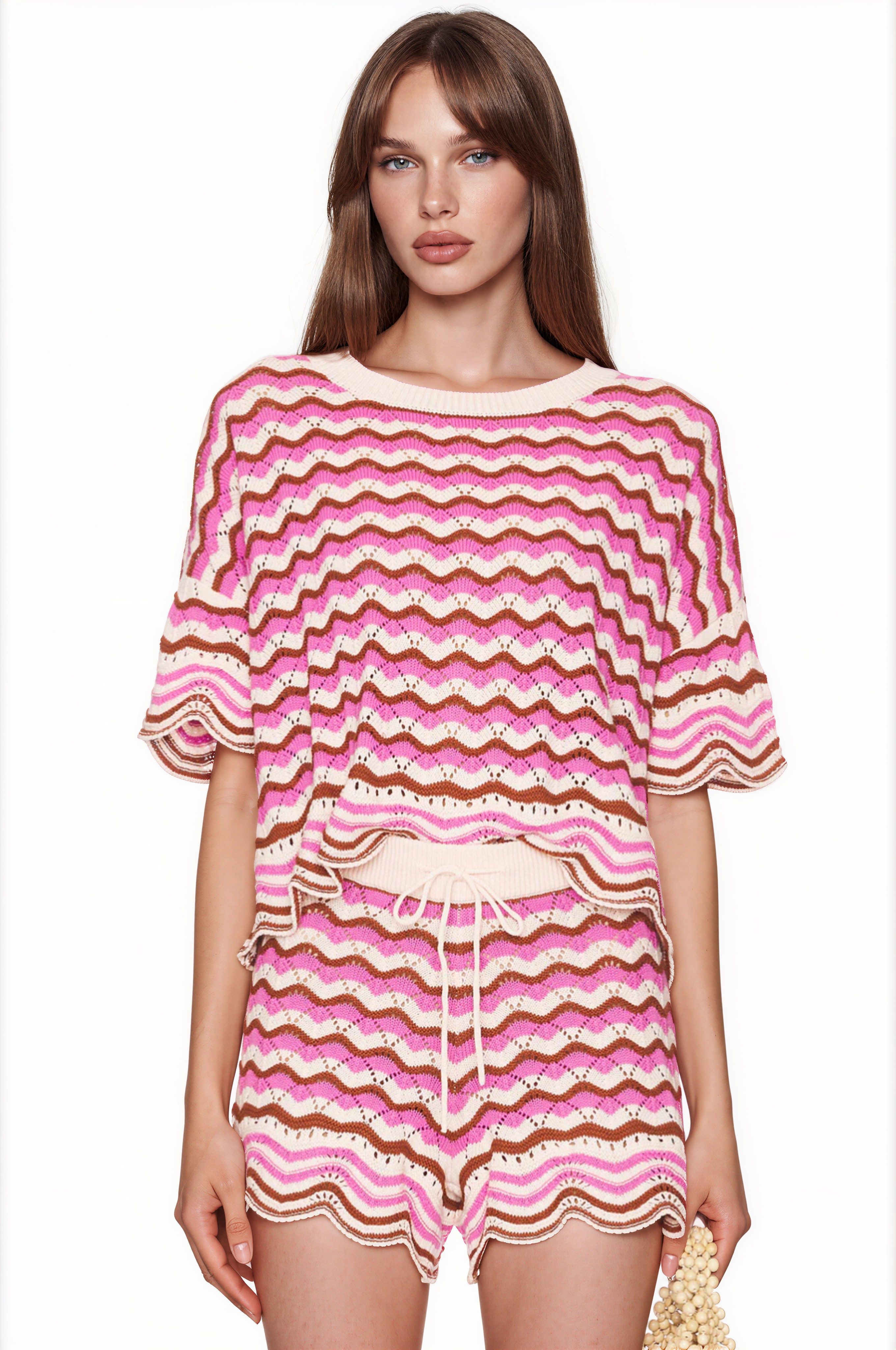 Henry Stripe Knit Shorts Set
