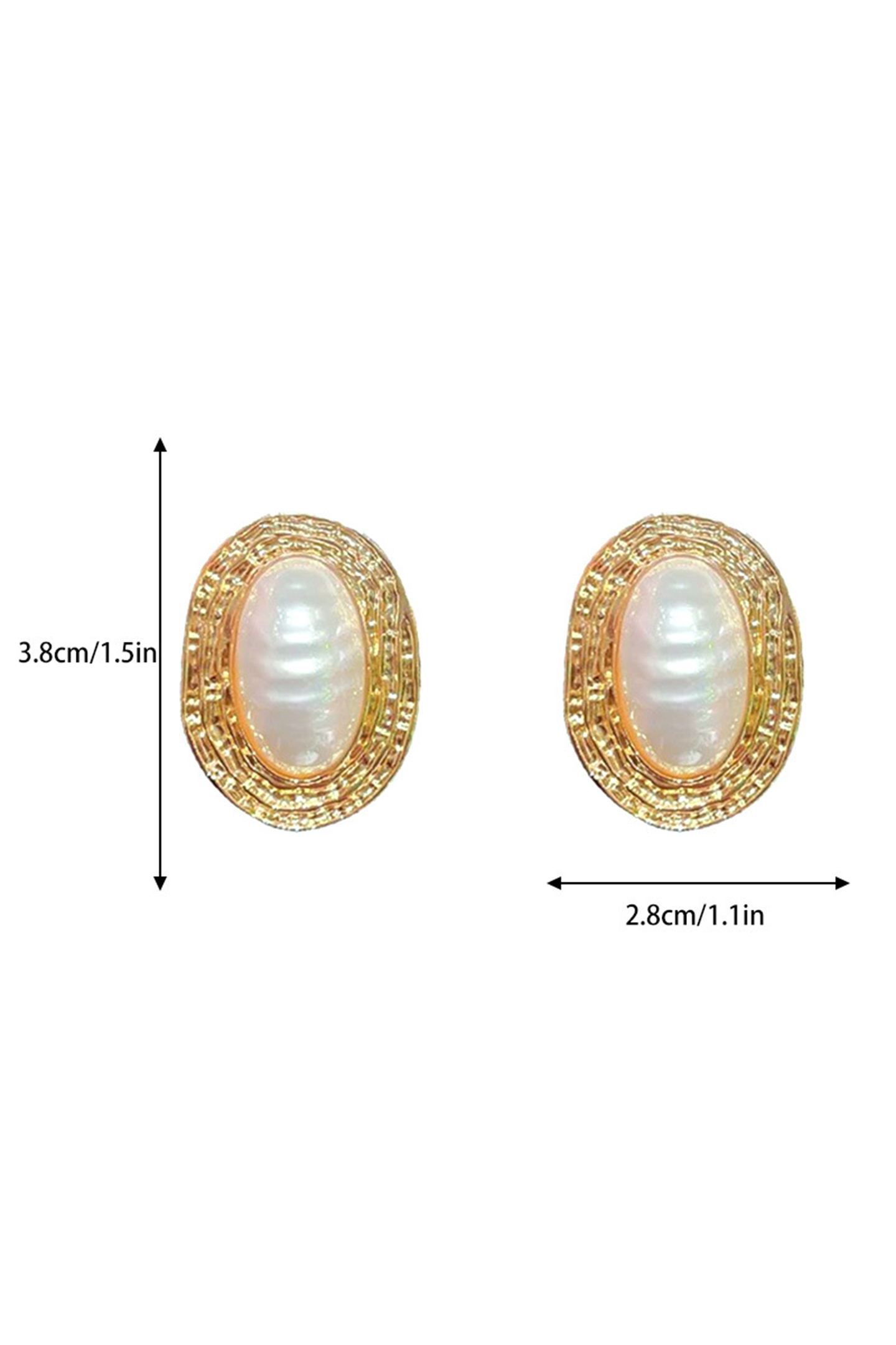 Deskovo Textured Pearl Stud Earrings