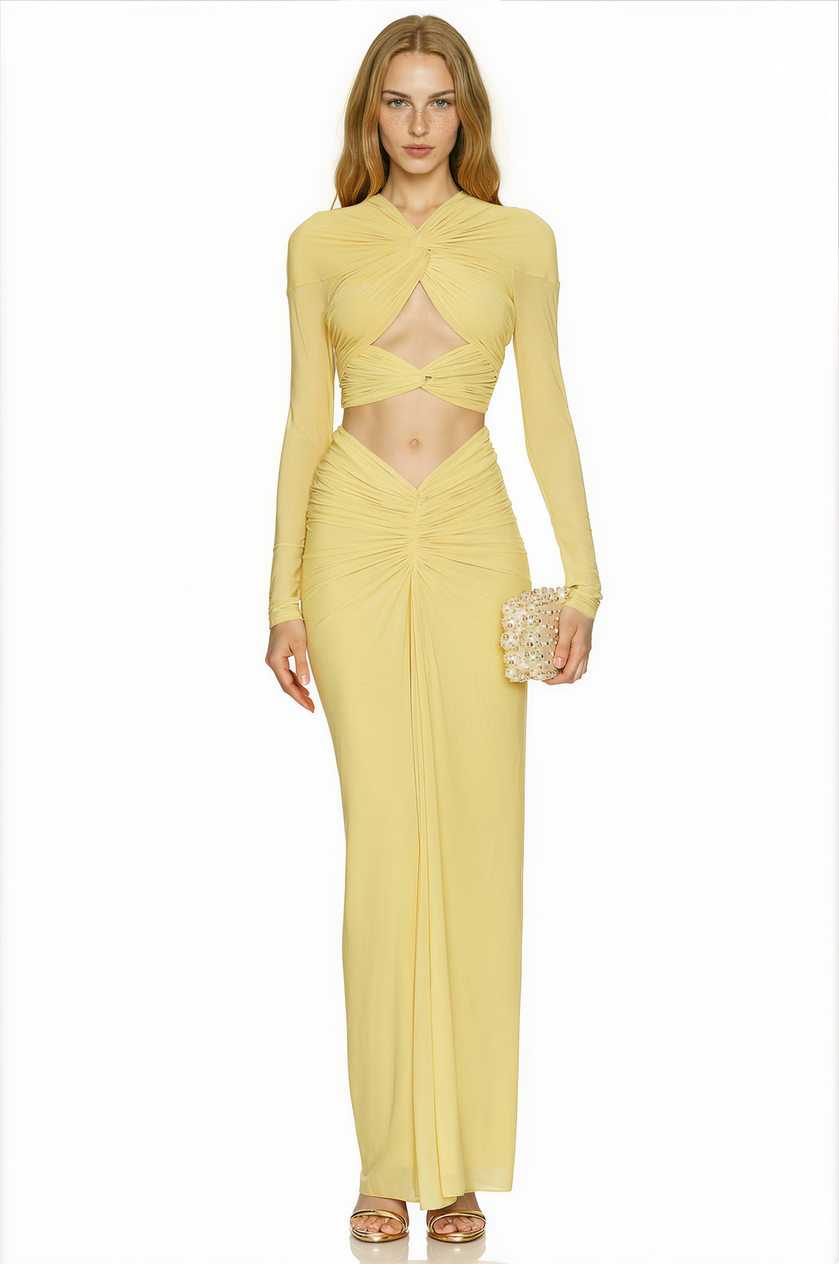 Fallomo Ruch Cutout Skirt Set