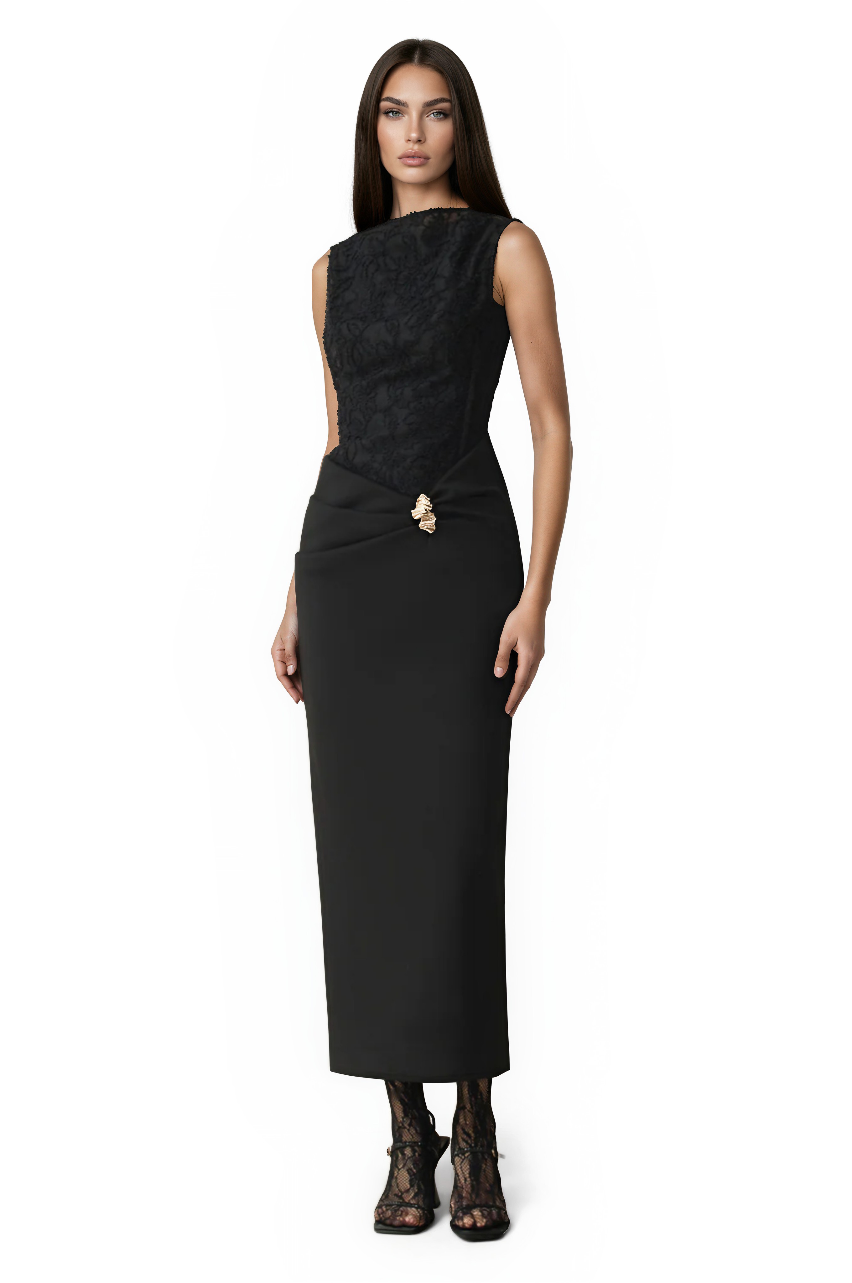 Dusan Sleeveless Deconstruct Maxi Dress