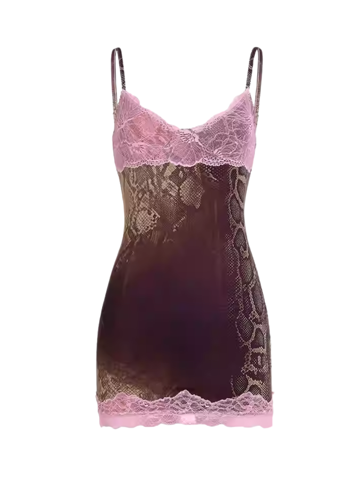 Decorative Spaghetti Snake Lace Mini Dress