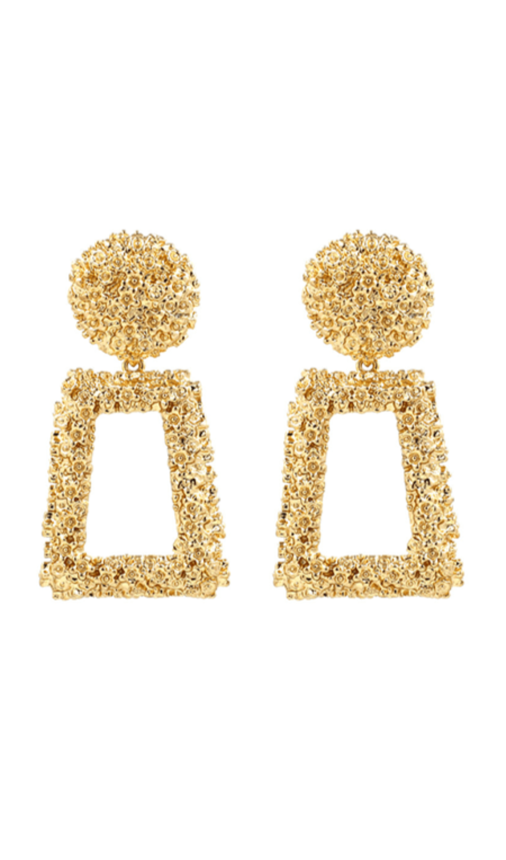 Layenis Textured Door Knocker Plated Earrings