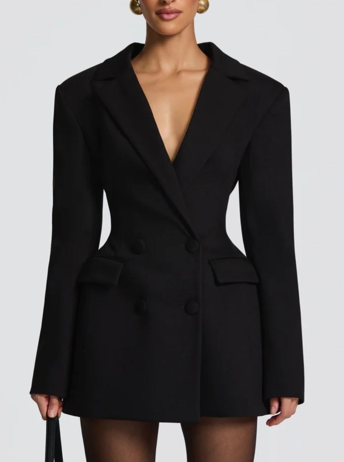 Ronja Black Double Breasted Blazer Mini Dress