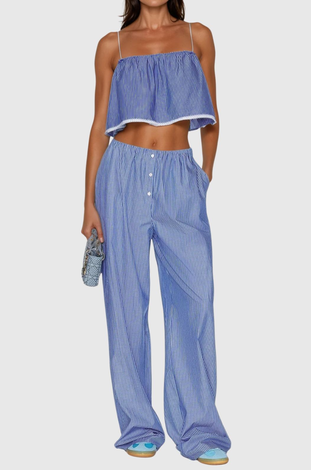 Zoom Spaghetti Stripe Pants Set