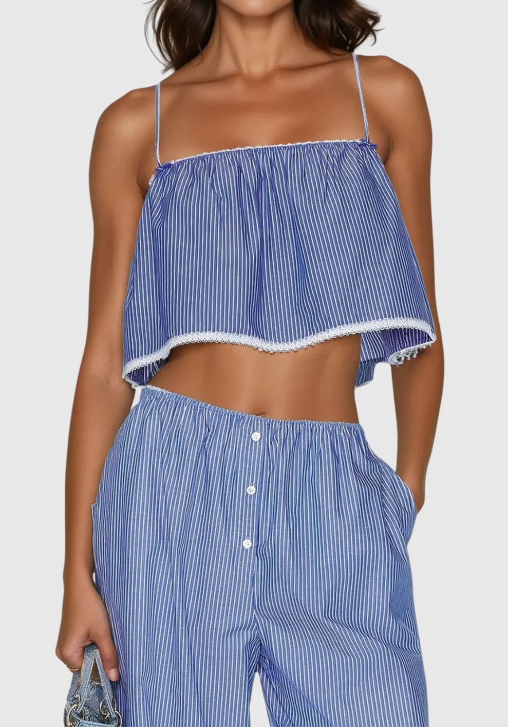 Zoom Spaghetti Stripe Pants Set