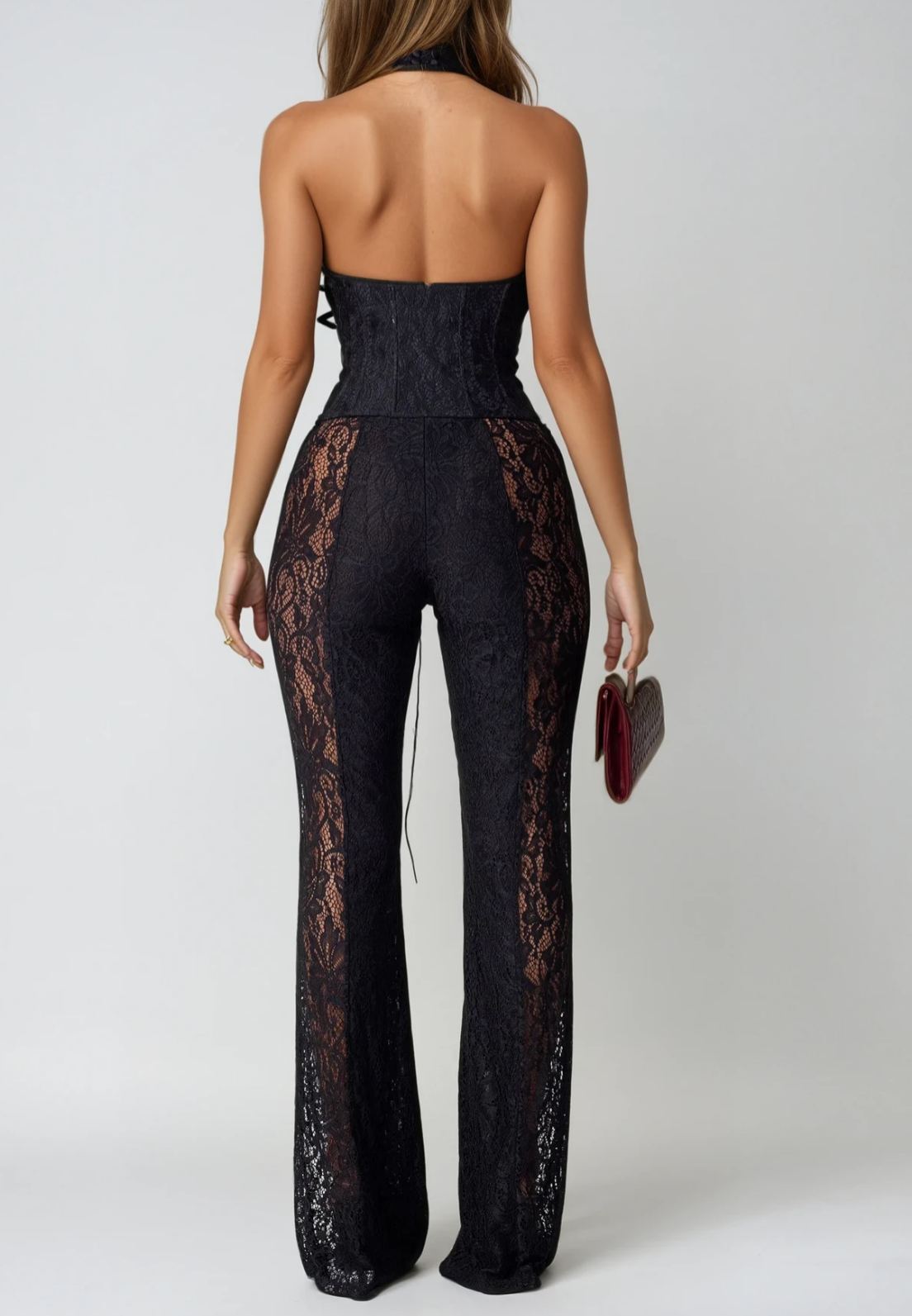 Davion Lace Plunge Cutout Jumpsuit