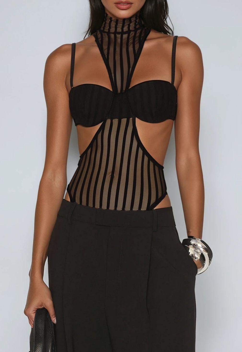 Teliza Mesh Cutout Bodysuit