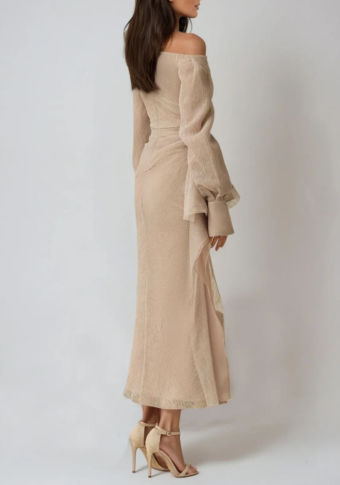 Kira Asymmetric Ruch Maxi Dress