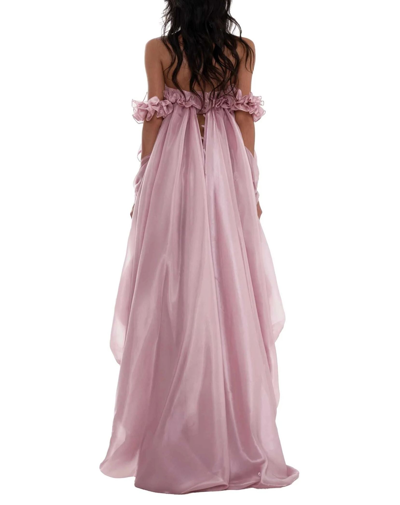 Denica Pink Glossy Bubble Hem Mini Dress