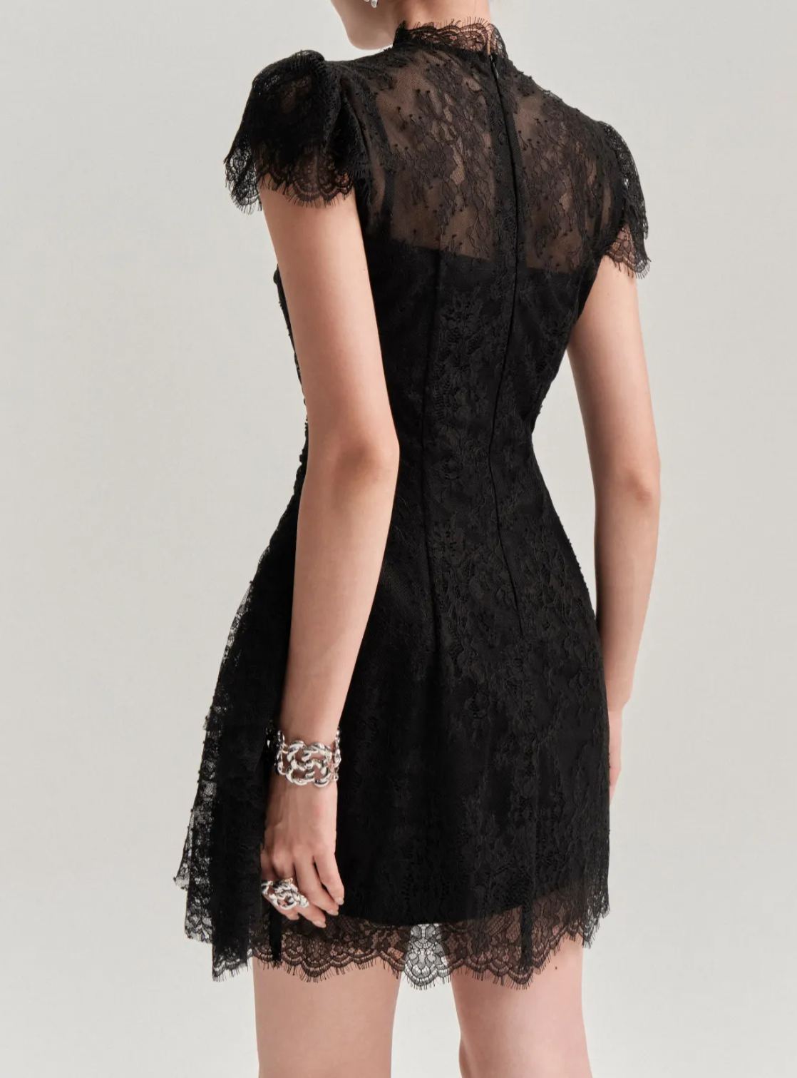 Irinalo Ruch Lace Mini Dress