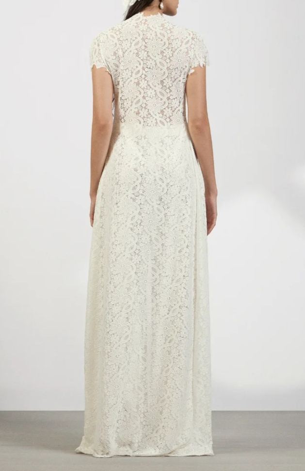 Leviah White Floral Lace Top & Trousers Set