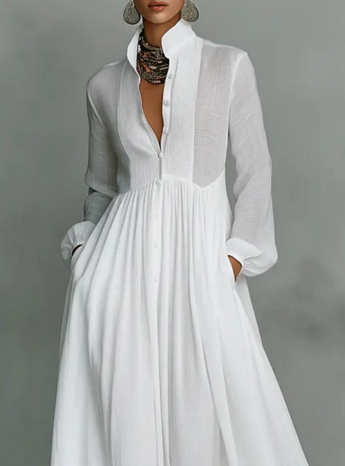 Boryana Plunge Ruch Maxi Dress In Blue