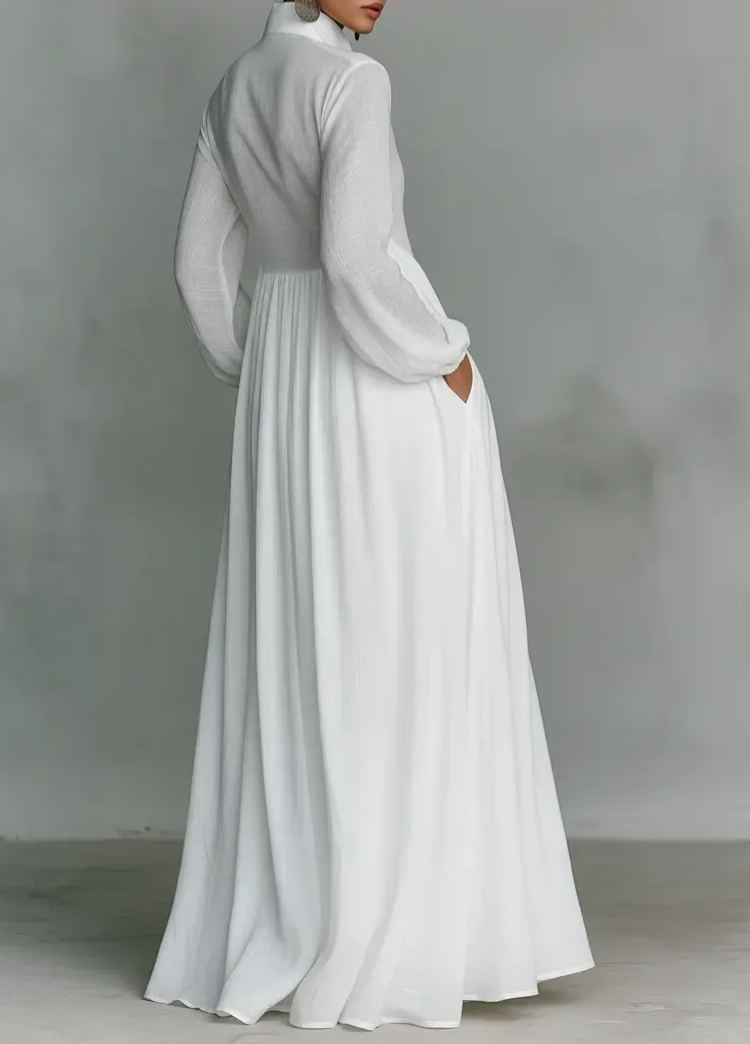 Boryana Plunge Ruch Maxi Dress In Blue