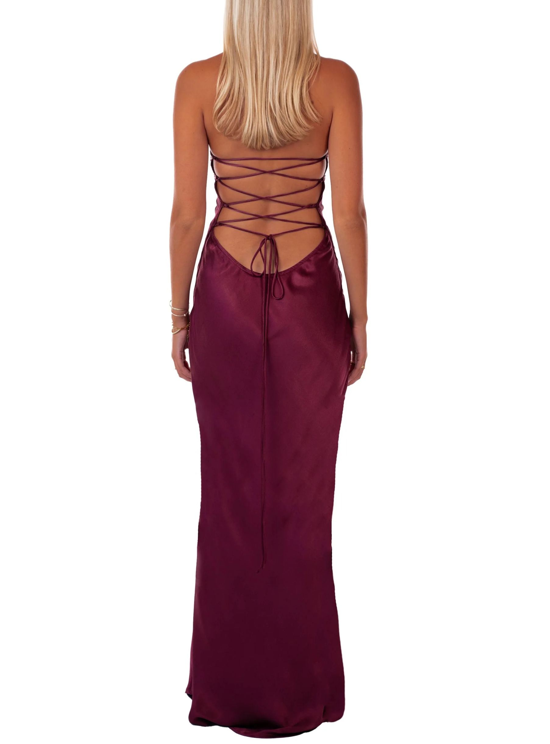 Davlat Halter Neck Sequin Satin Maxi Dress In Purple