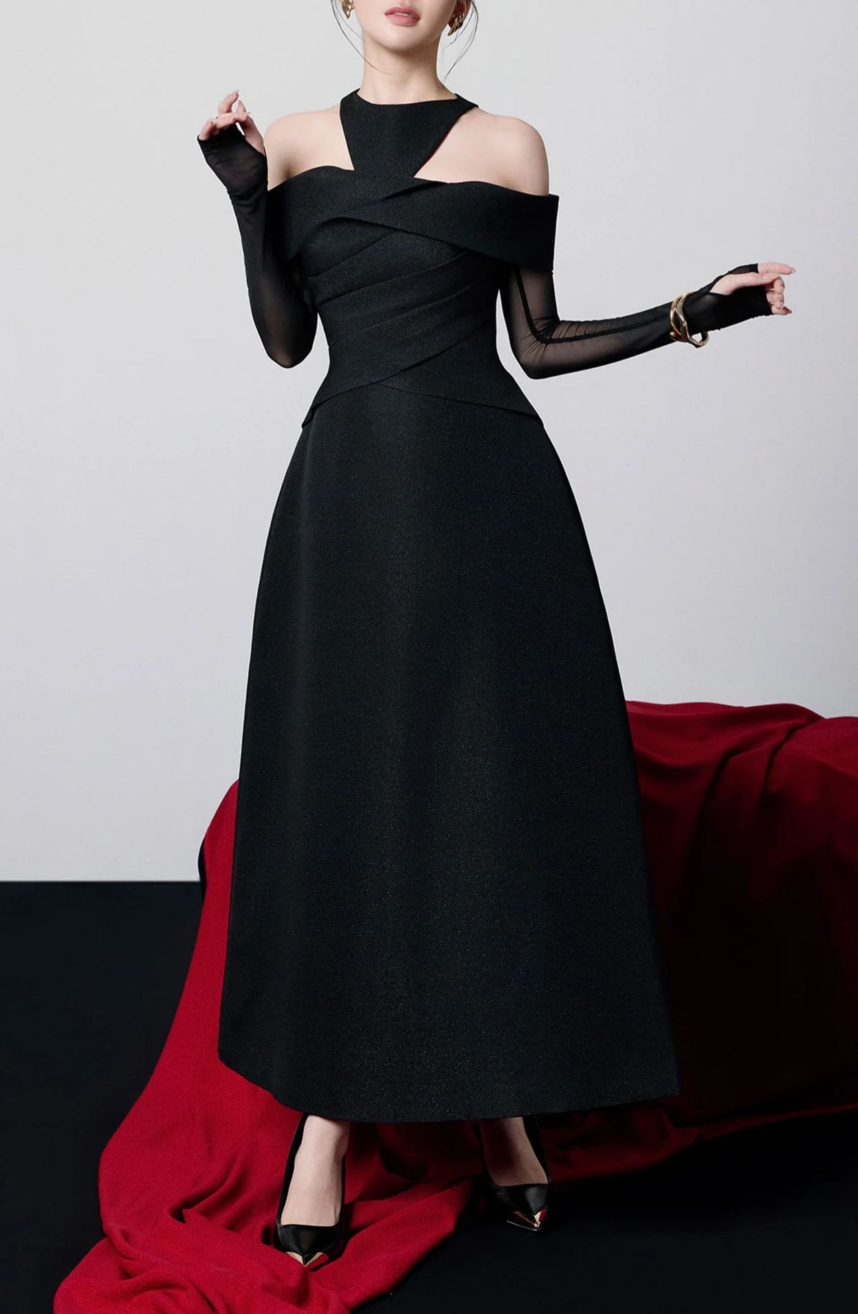 Farai Cutout Mesh Maxi Dress