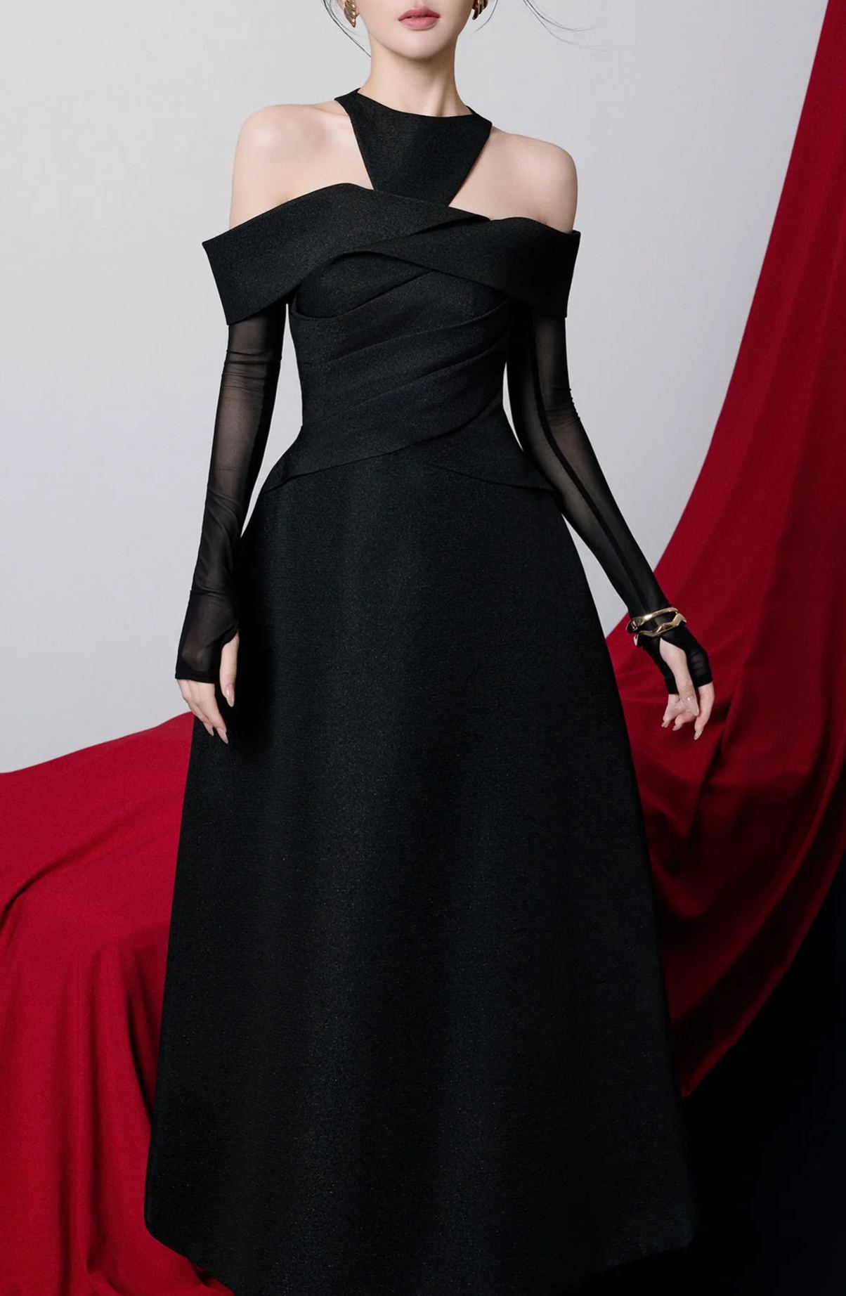 Farai Cutout Mesh Maxi Dress