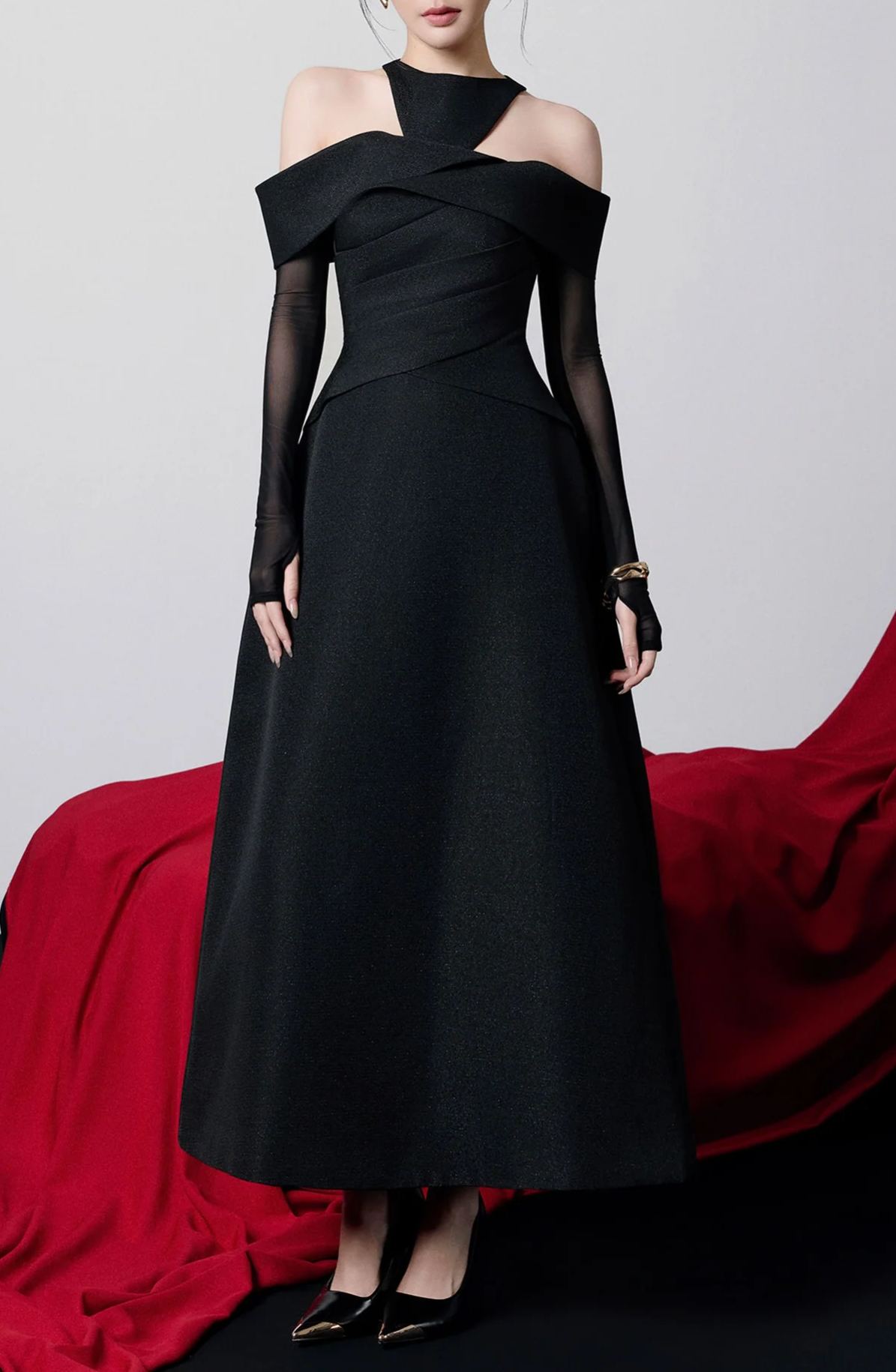 Farai Cutout Mesh Maxi Dress