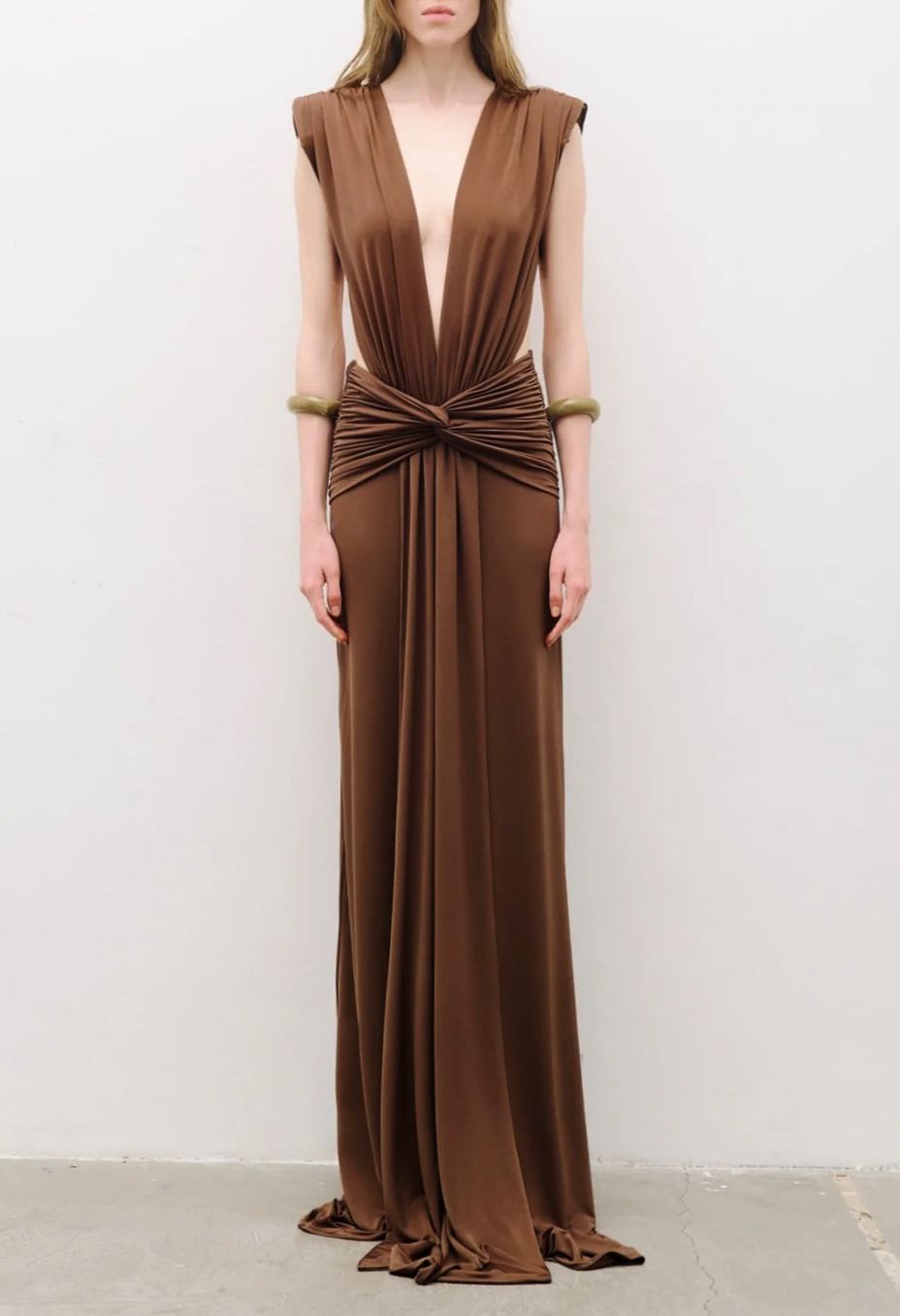 Fatin Plunge Twist Maxi Dress