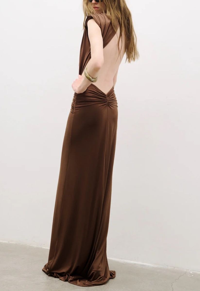 Fatin Plunge Twist Maxi Dress