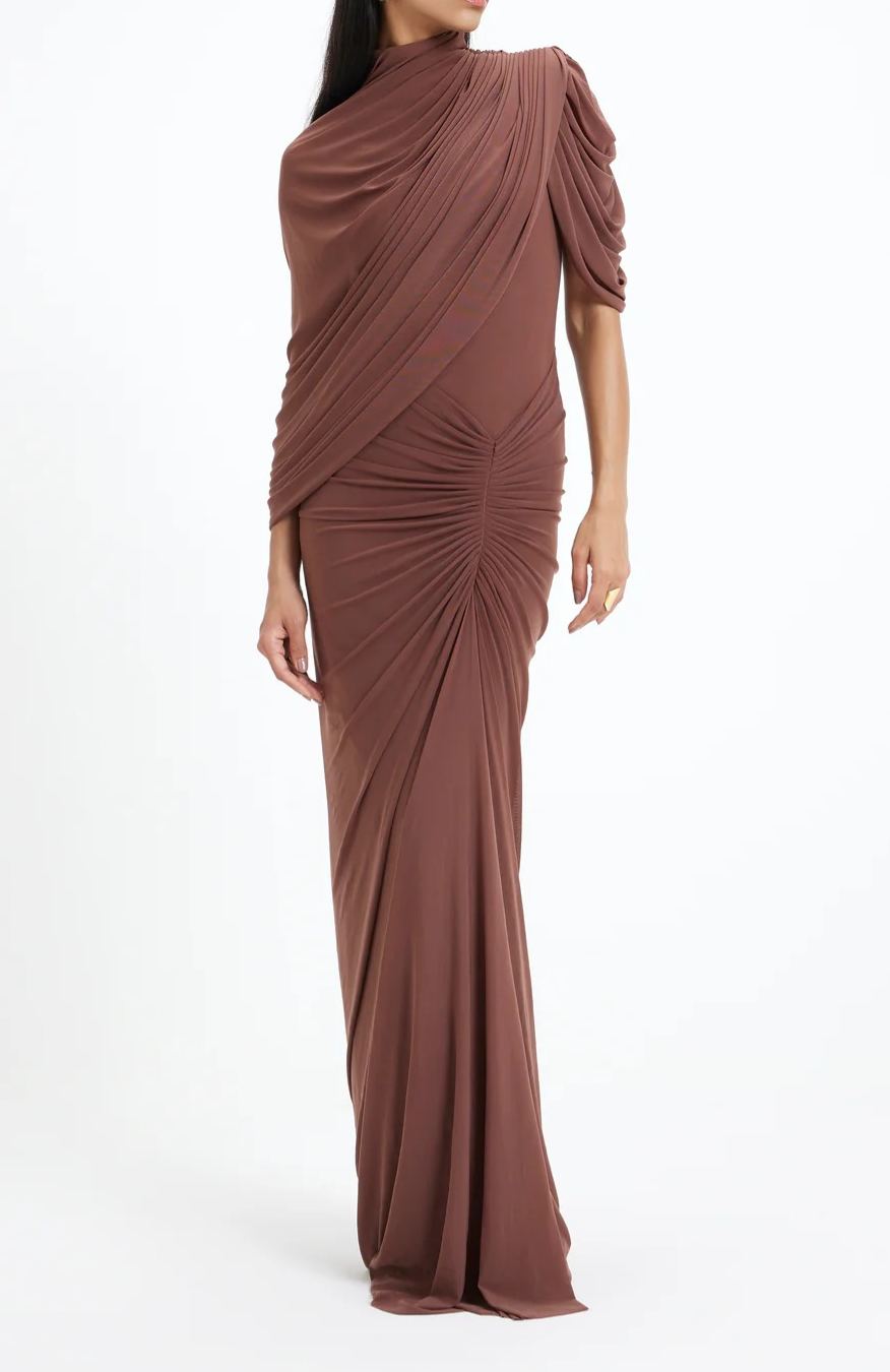 Dubaku Draped Shawl Maxi Dress