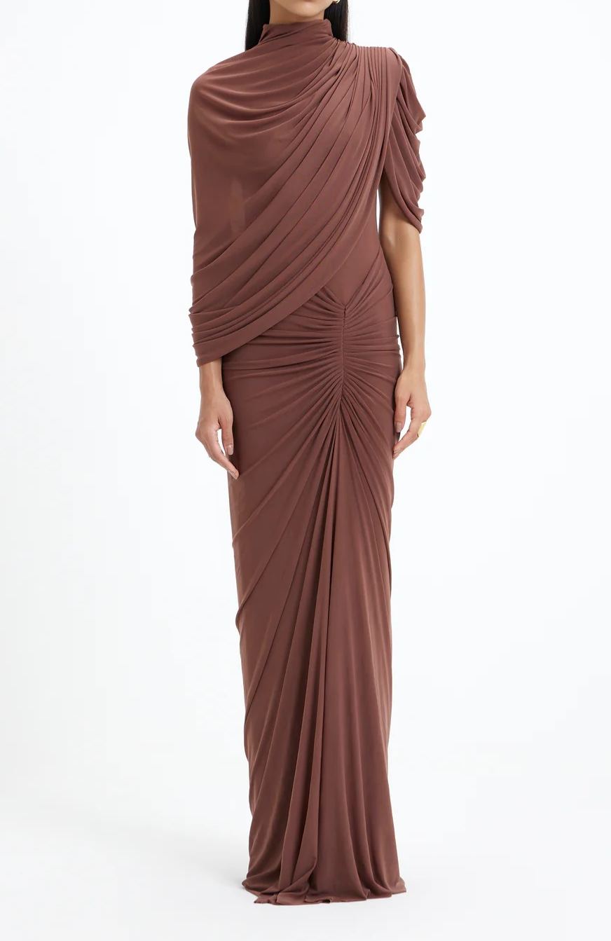 Dubaku Draped Shawl Maxi Dress