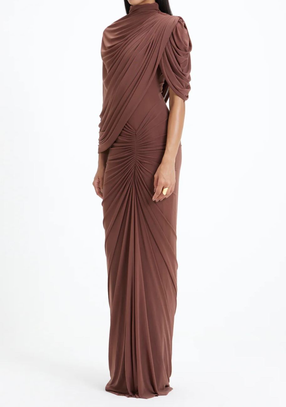Dubaku Draped Shawl Maxi Dress