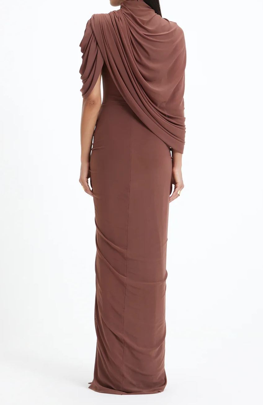 Dubaku Draped Shawl Maxi Dress