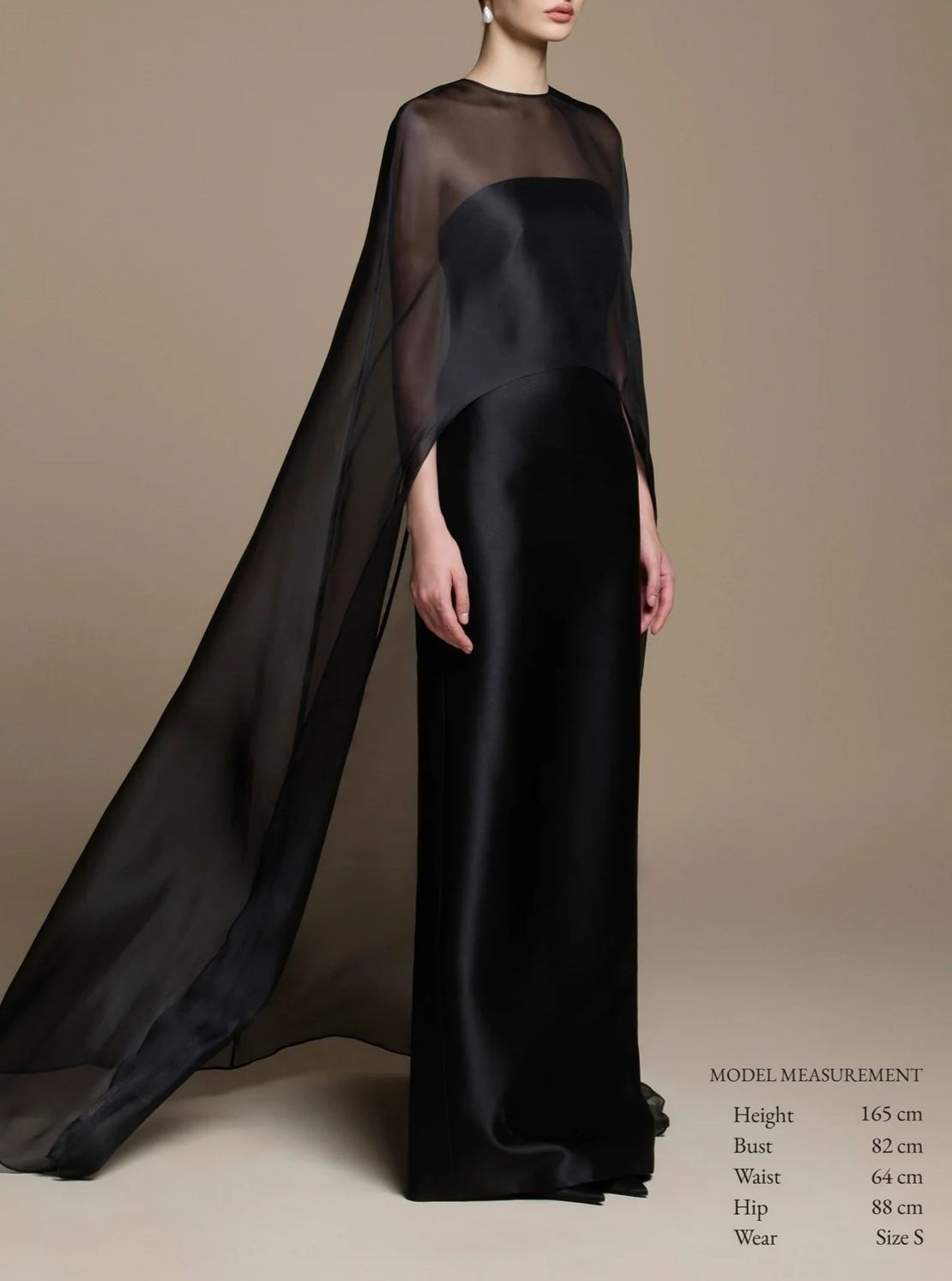 Farquhar Mesh Shawl Silky Maxi Dress In Black