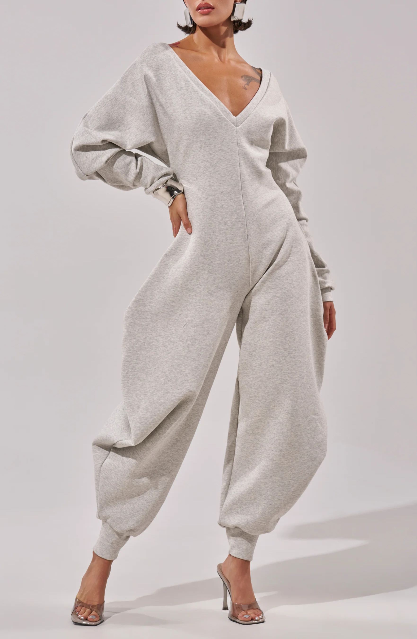 Zaahir V Neck Barrel Jumpsuit