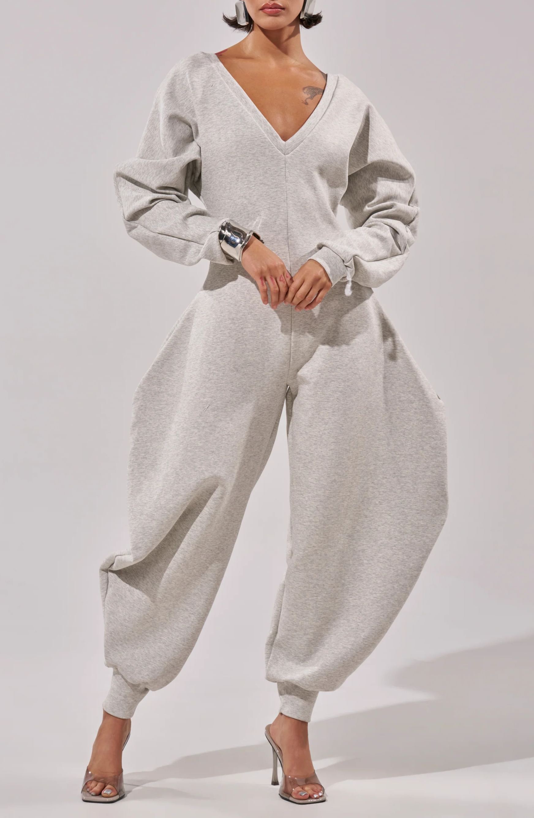 Zaahir V Neck Barrel Jumpsuit