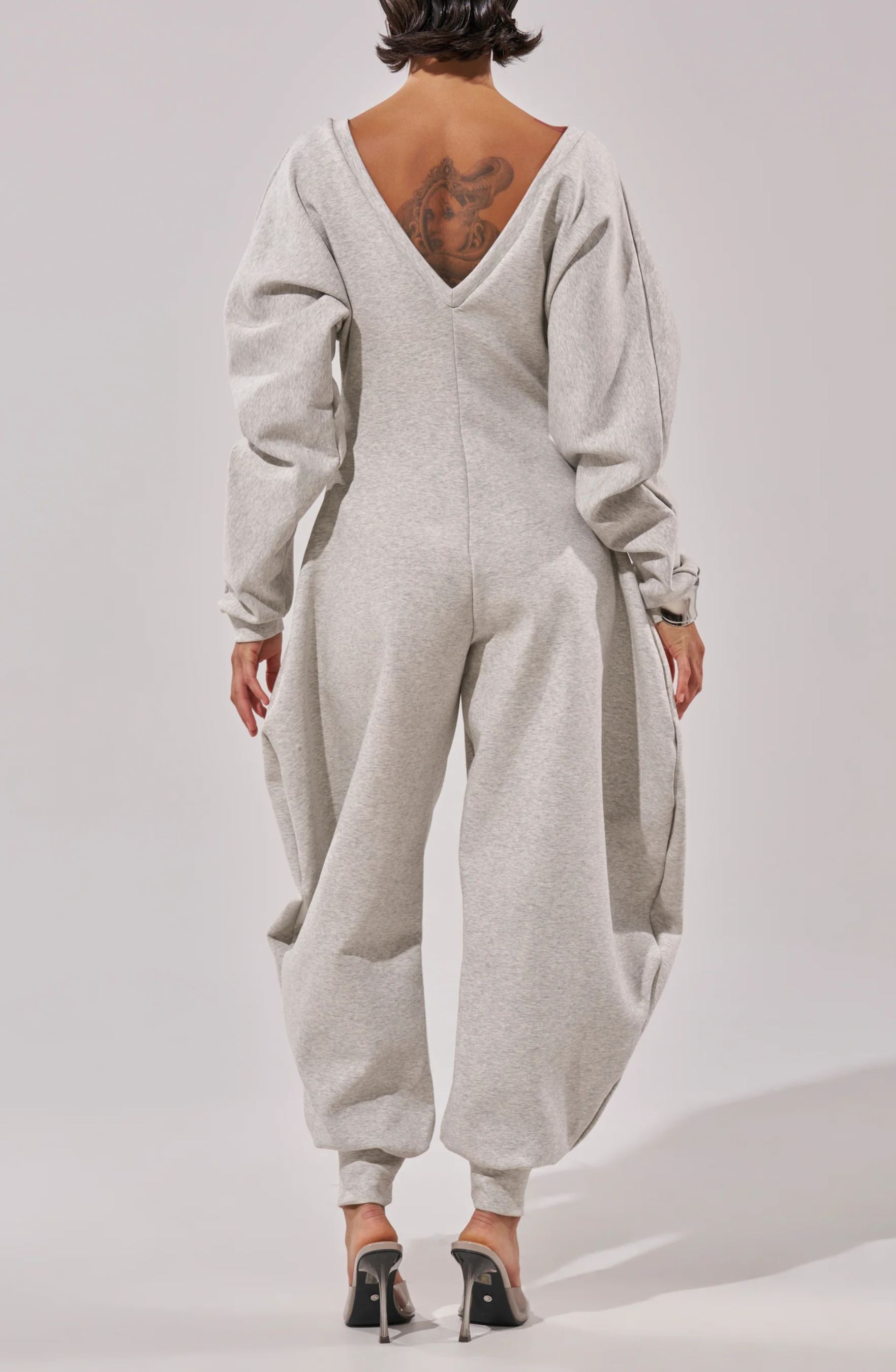 Zaahir V Neck Barrel Jumpsuit