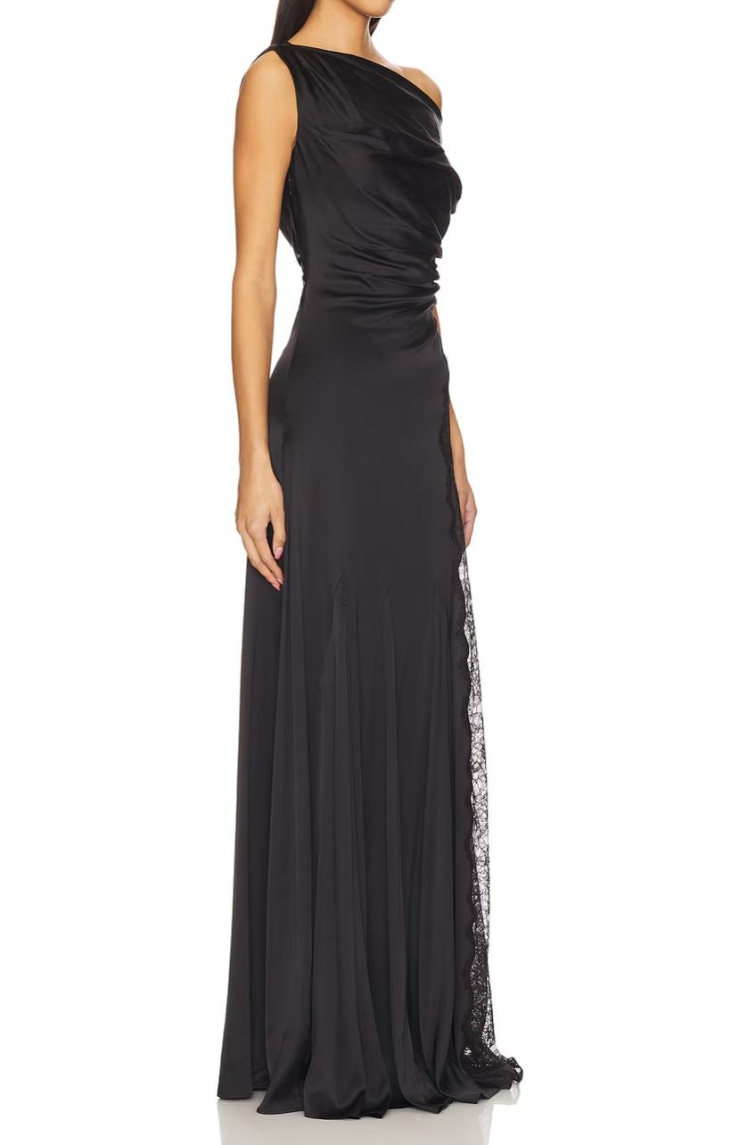 Dzsesszika One Shoulder Lace Maxi Dress