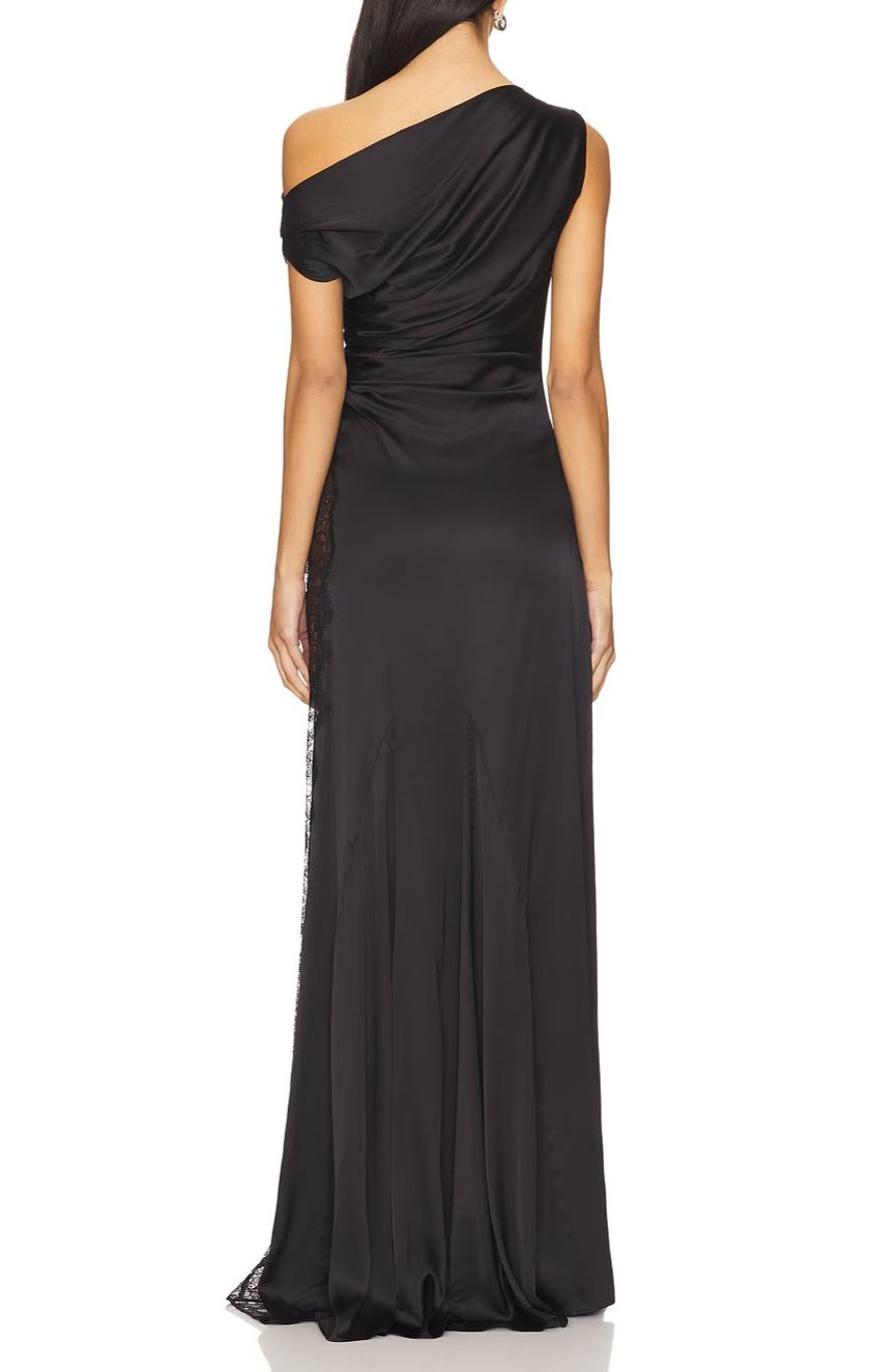 Dzsesszika One Shoulder Lace Maxi Dress