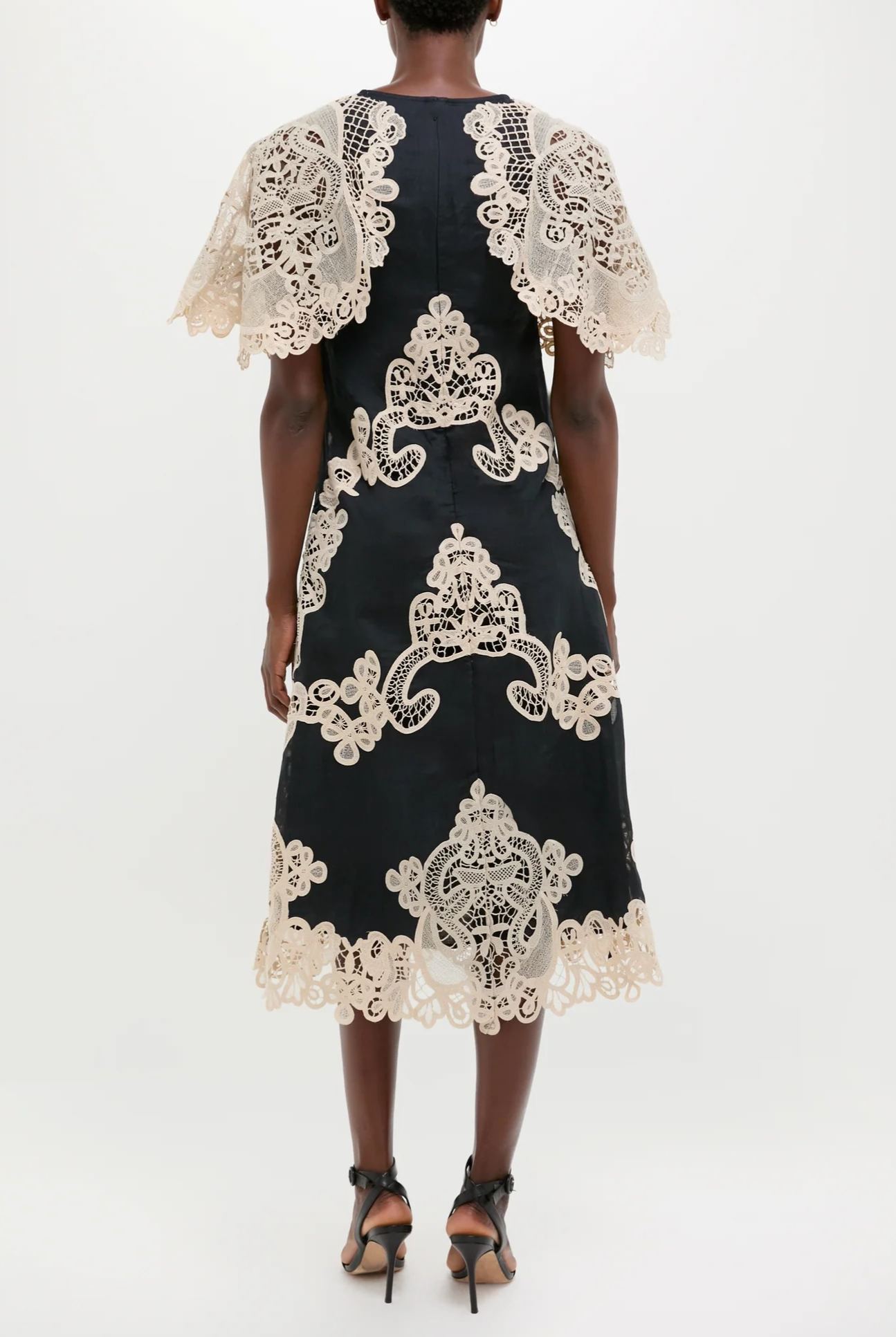 Farzad Cochet Shawl Midi Dress In Black