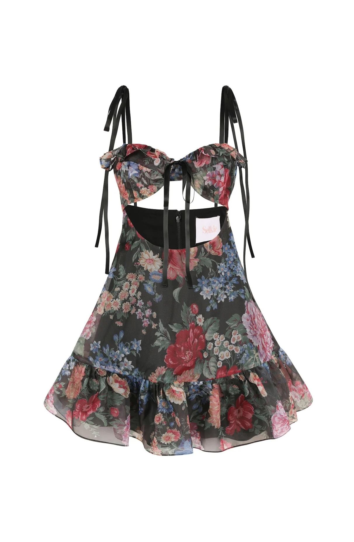 Nalima Floral Printed Skirt Set In Black