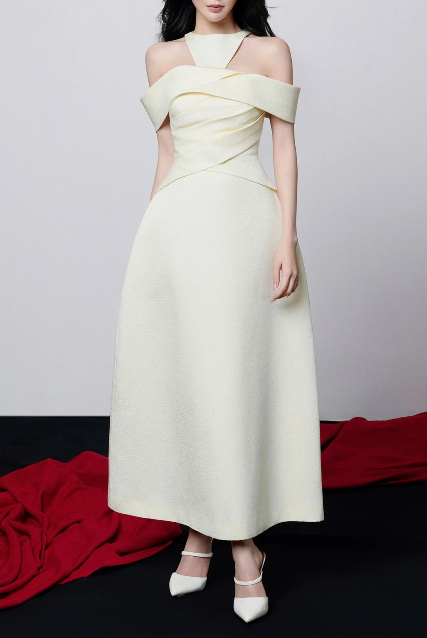 Aqvion Off Shoulder Deconstruct Maxi Dress