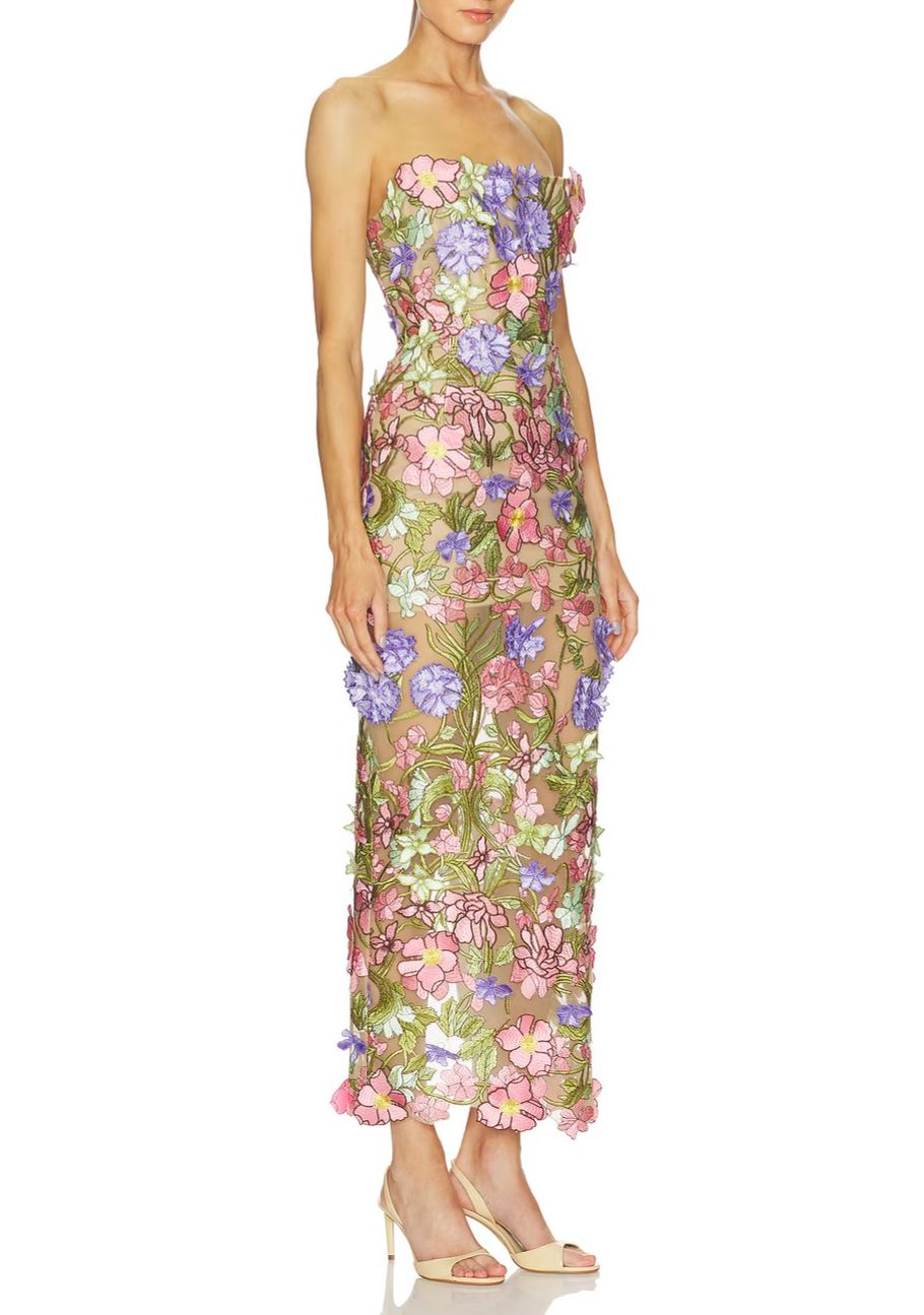 Fonniom Embroidered Sequin Floral Maxi Dress