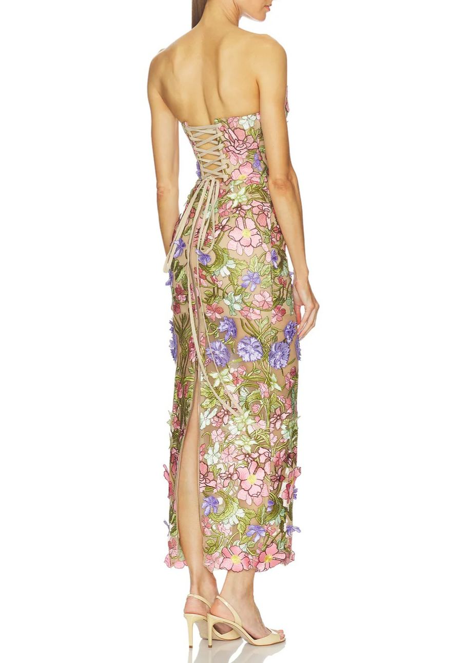 Fonniom Embroidered Sequin Floral Maxi Dress