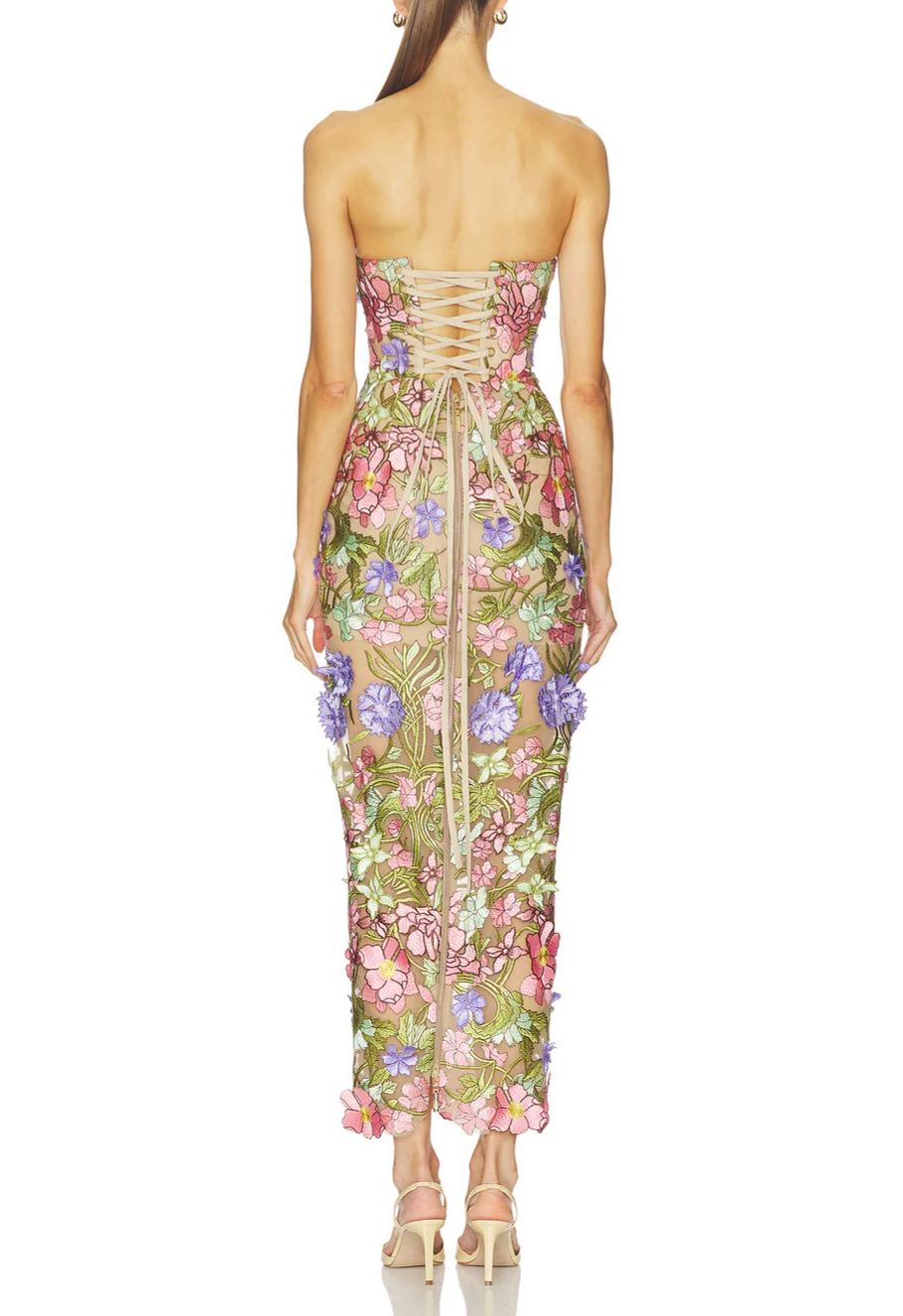 Fonniom Embroidered Sequin Floral Maxi Dress