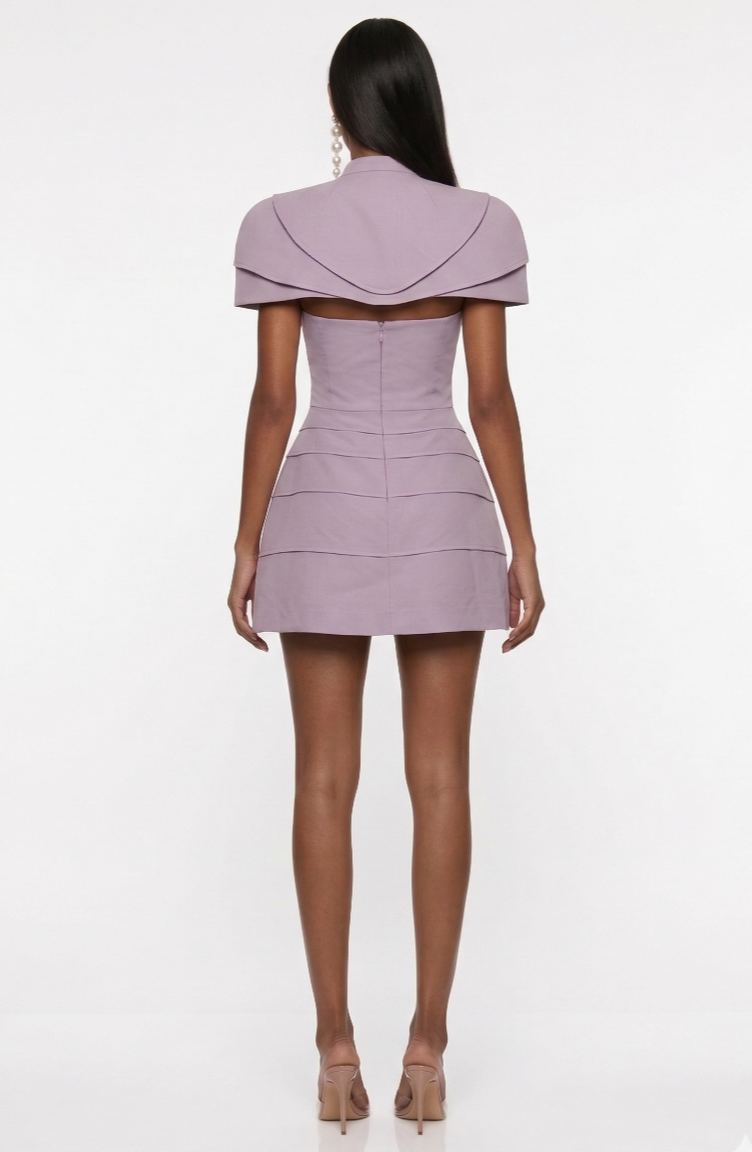 Aposey Purple Cape Mini Dress