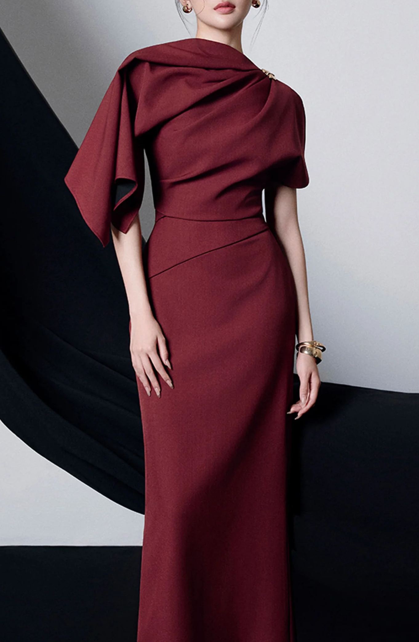 Fionnghal Ruch Shawl Maxi Dress