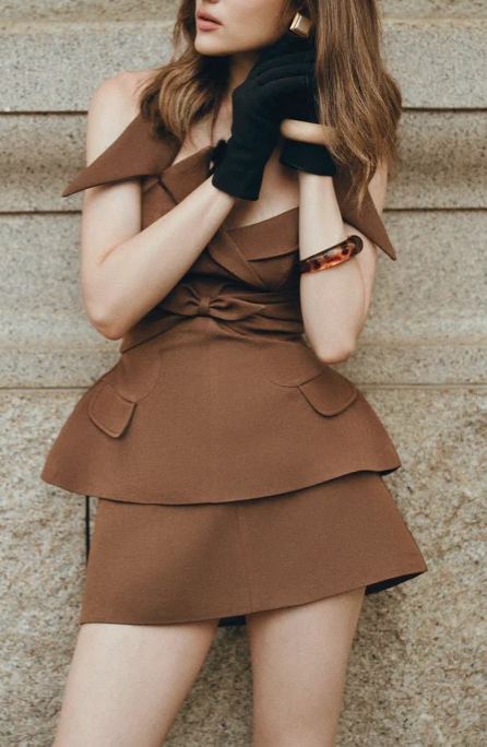 Desiree Halter Neck Ruch Skirt Set