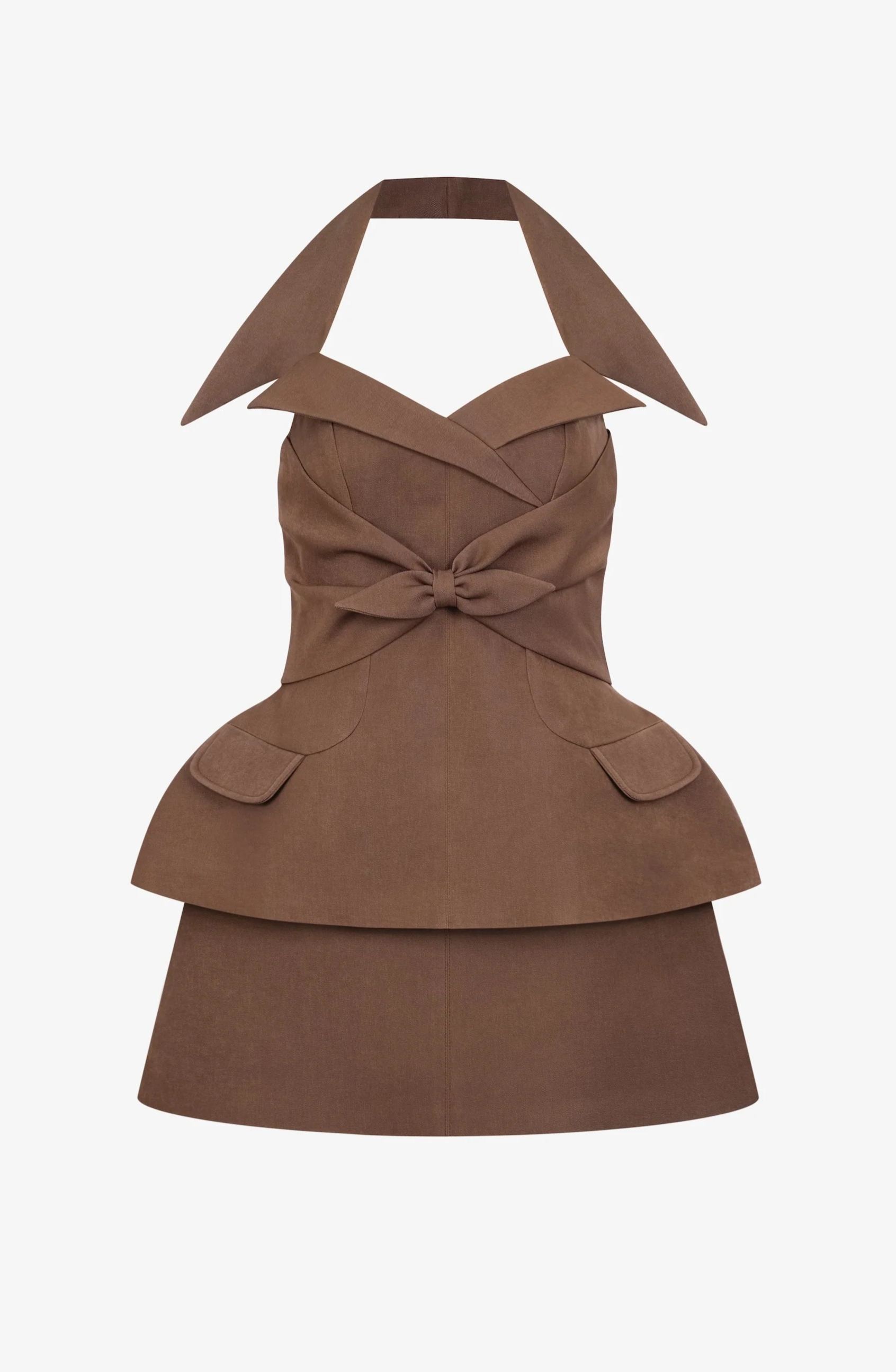 Desiree Halter Neck Ruch Skirt Set