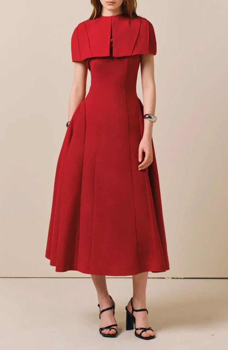 Maleyzo Sleeveless Asymmetric Ruch Midi Dress