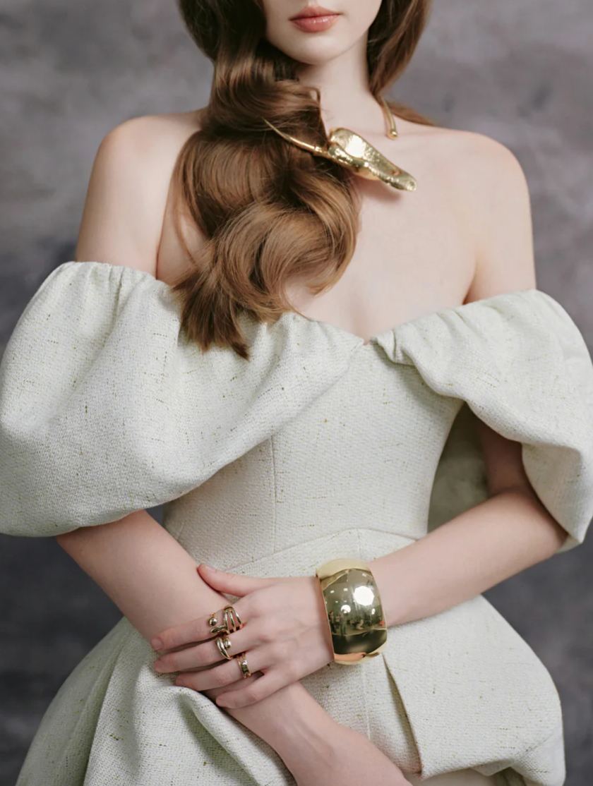 Velours White Bubble Ruched Top & Skirt Co-ord Set