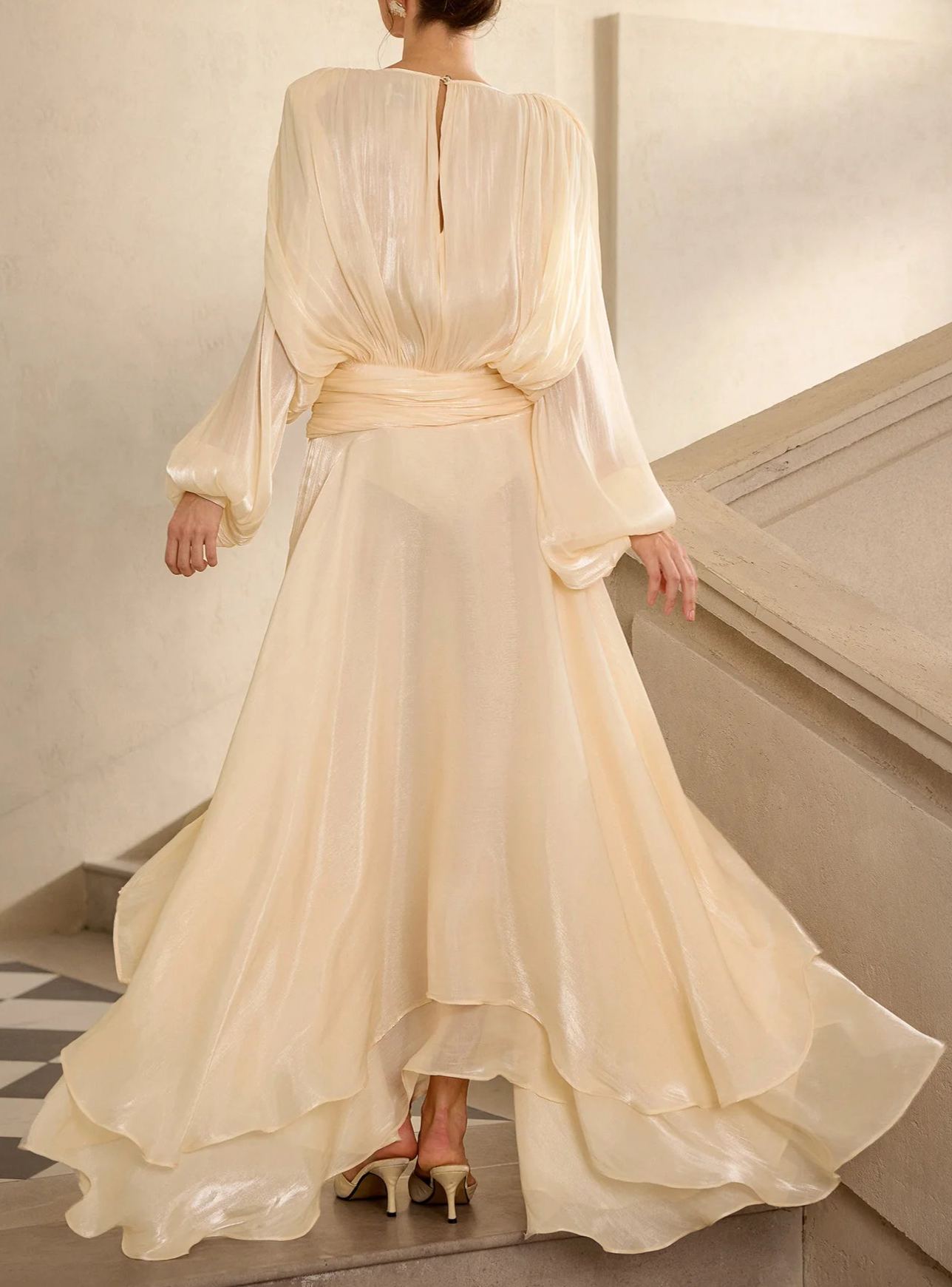 Topaz satin vacation maxi dress